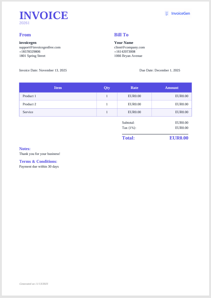 InvoiceGen gallery image