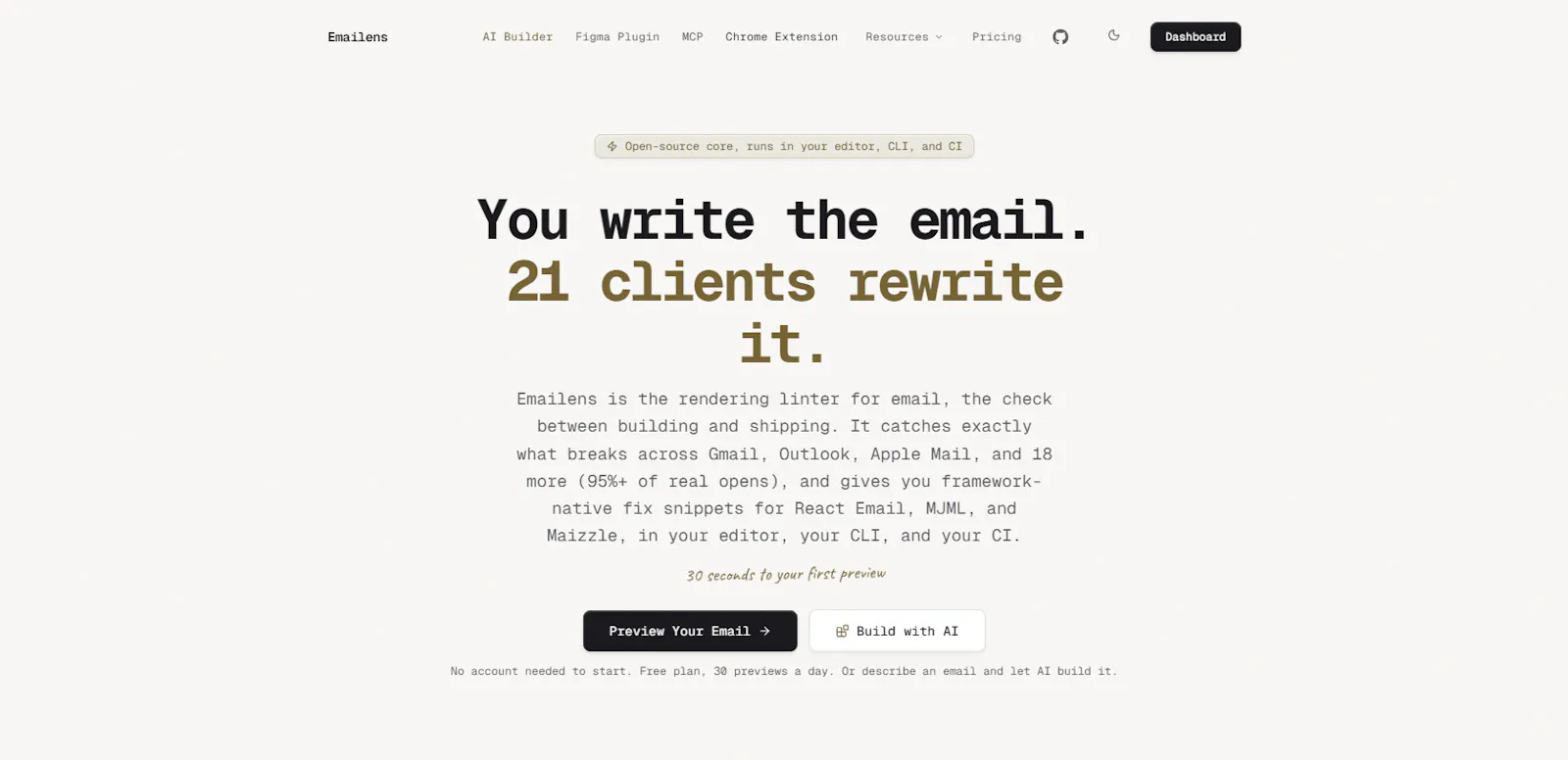 Emailens screenshot 1