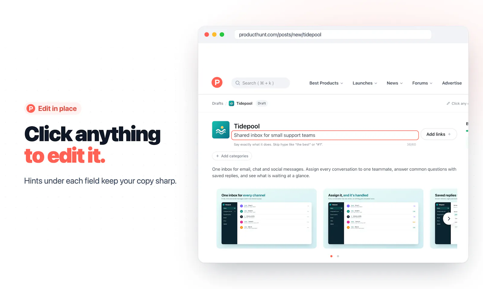 Product Hunt Visual Launch Editor screenshot 4