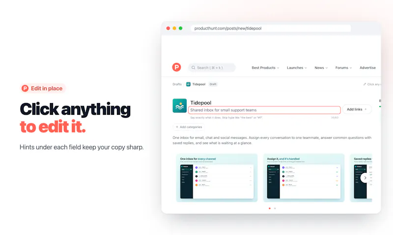Product Hunt Visual Launch Editor screenshot 4