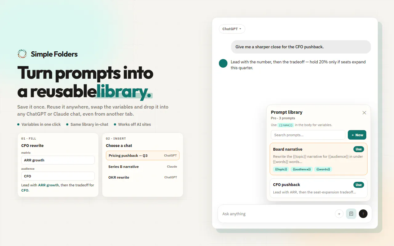 Simple Folder: Organize your AI Chats gallery image