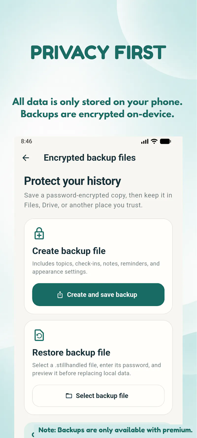 StillHandled — Resilience tracking screenshot 5