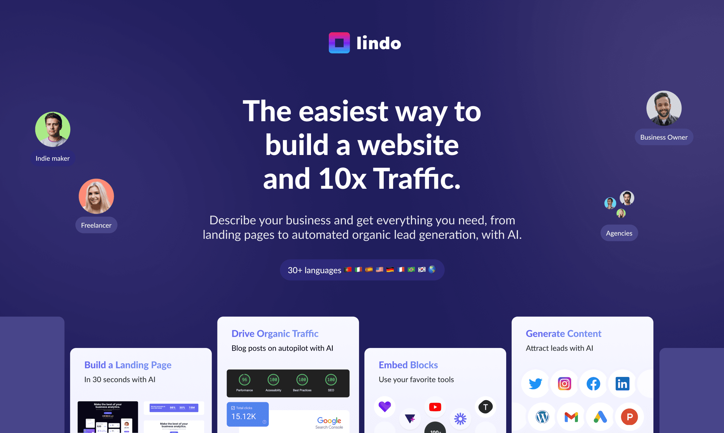 startuptile Lindo AI-The easiest way to build a website and 10x your traffic