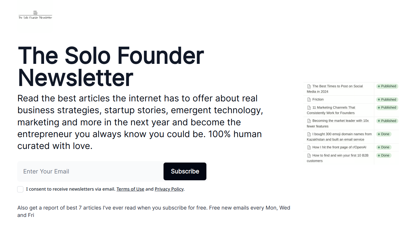 La newsletter du fondateur solo media 1