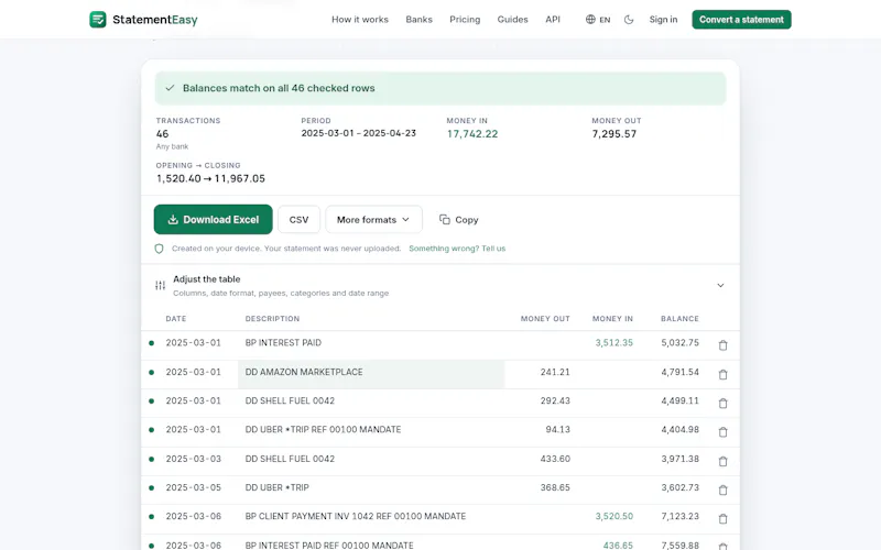 StatementEasy screenshot 2