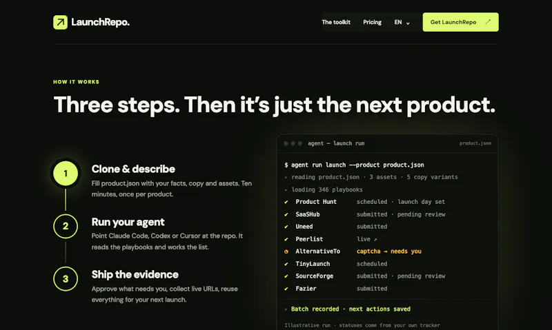 LaunchRepo - Agentic first Boilerplate screenshot 4
