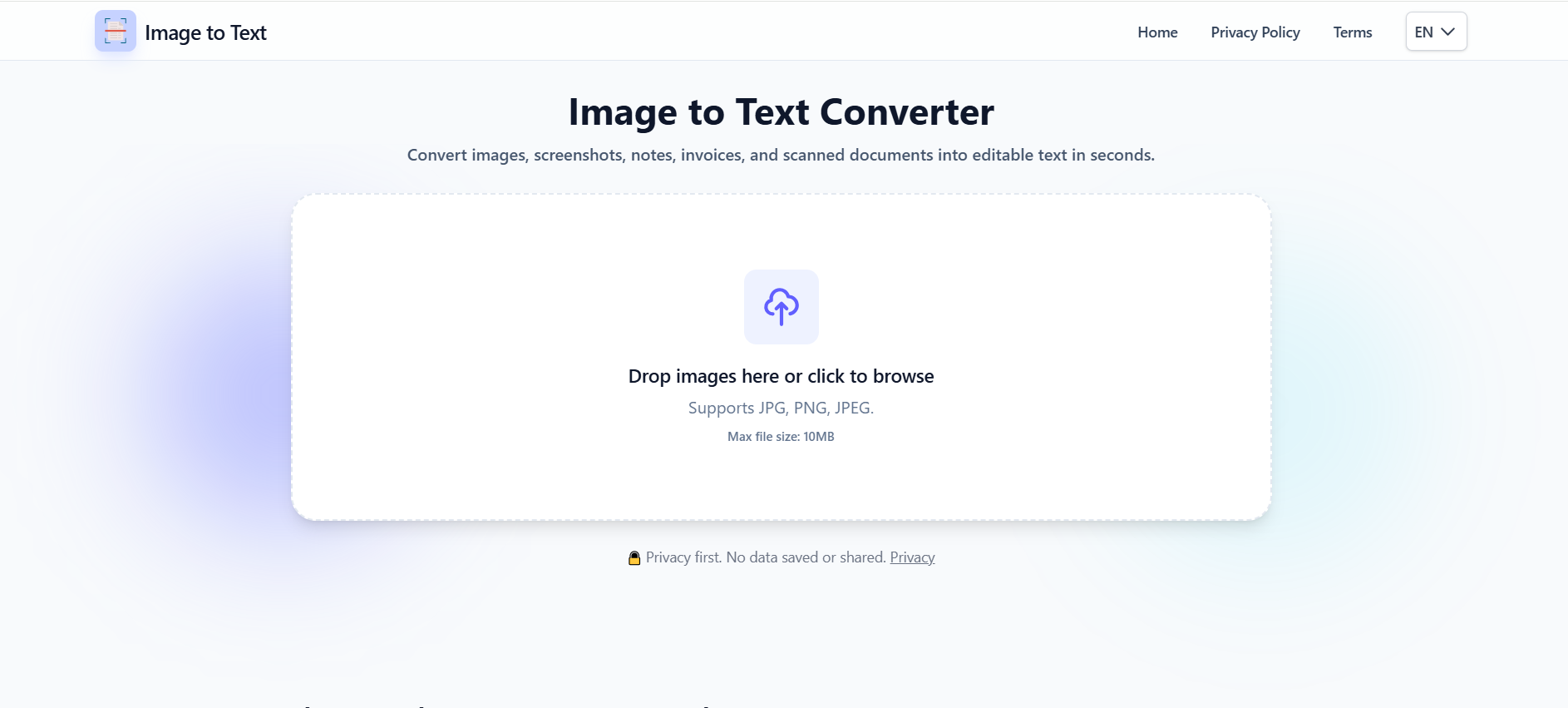 Image to Text – Free AI OCR Converter - Main product screenshot demonstrating key features and user interface