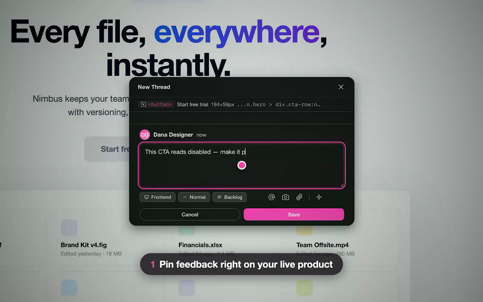 Your team+agents, on the real product. screenshot 2