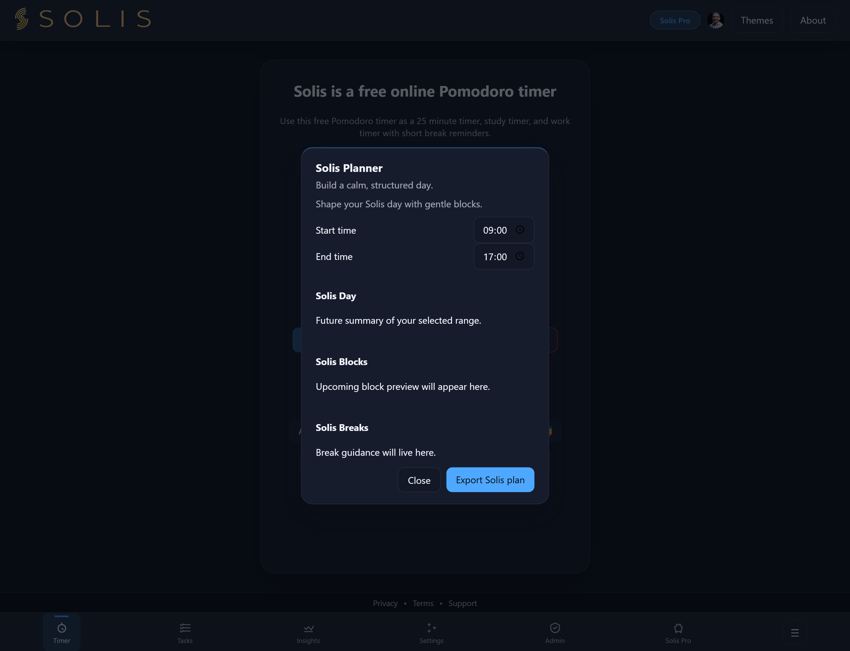Solis Pro - Screenshot 5 showing product features and functionality