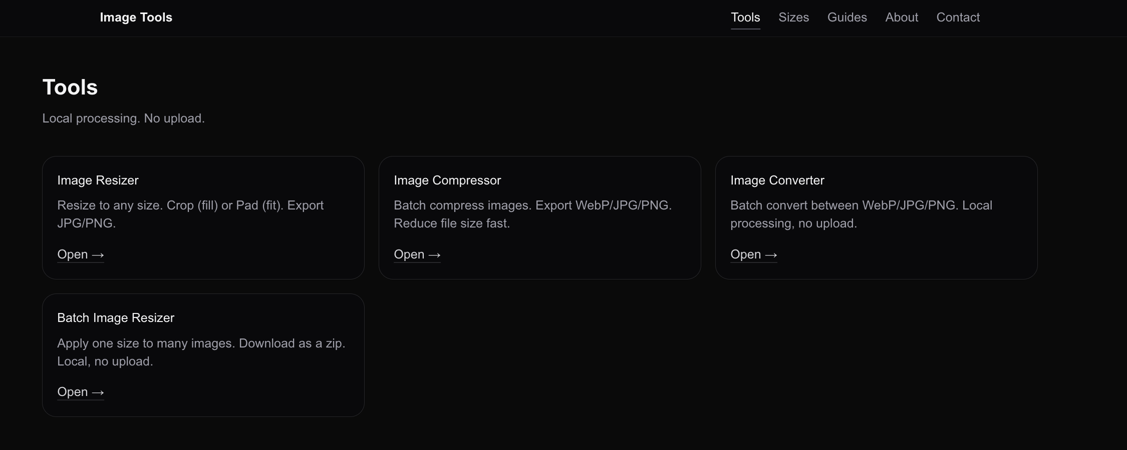 Image Tools — Local, No Upload - Screenshot 2 showing product features and functionality