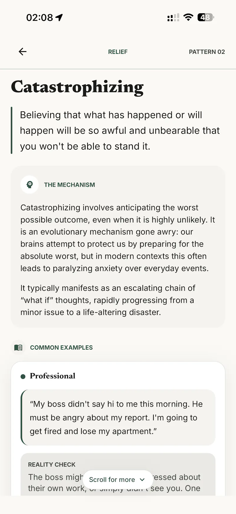 Relief - CBT Reframing Tool screenshot 6