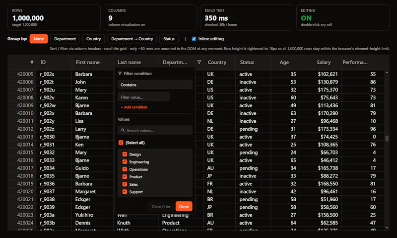 SvGrid screenshot 2