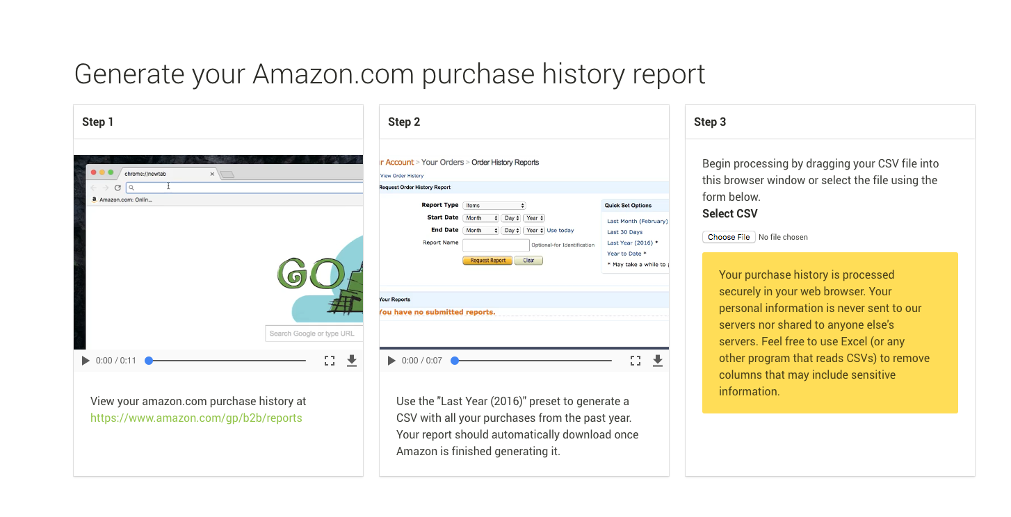 Amazon Purchase Report Analyzer gallery image