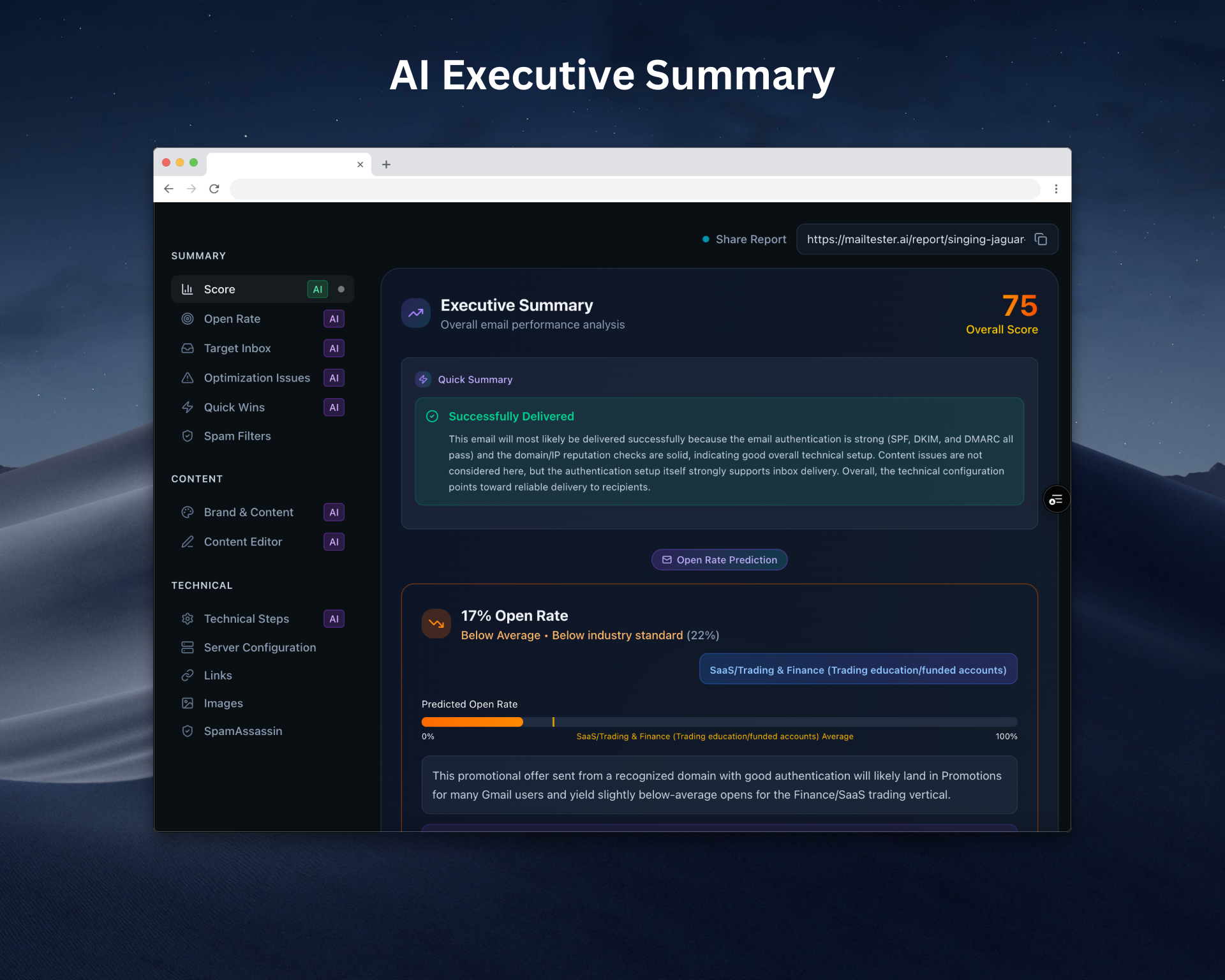 Média MailTester.AI - Transférer un e-mail et obtenir un rapport de livrabilité de l'IA dans les années 30 6