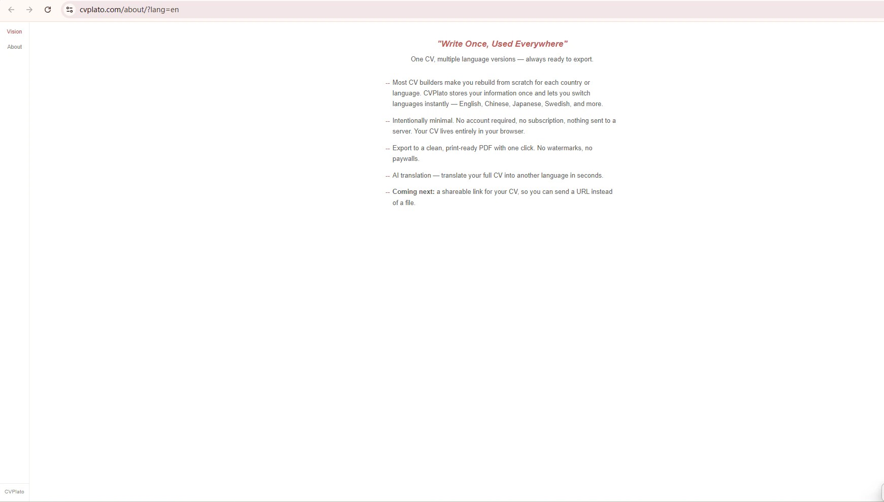 CVPlato screenshot 2