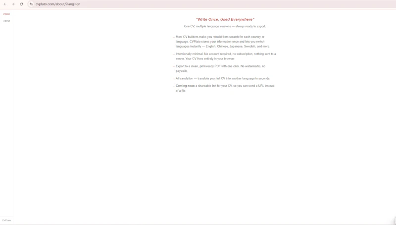 CVPlato screenshot 3
