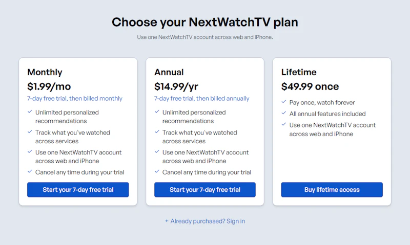 NextWatchTV screenshot 2