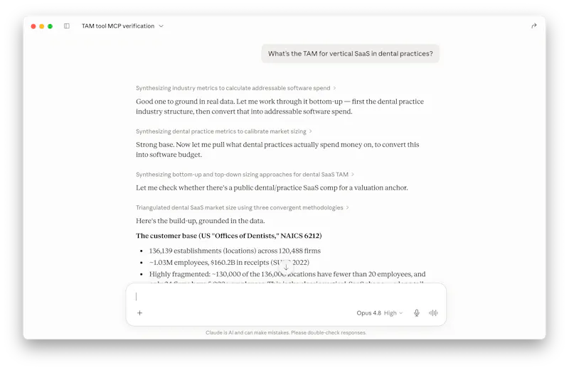 TAM Tool screenshot 2