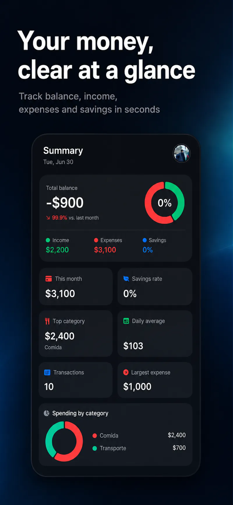 Tallya AI Money and Budget screenshot 1