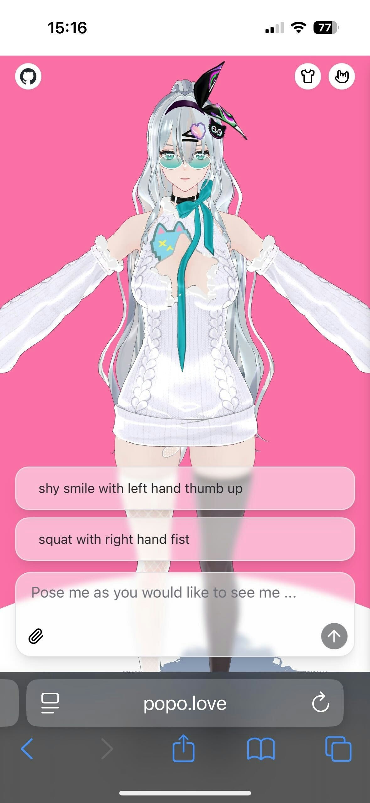Mídia 1 de Popo - Modelo de anime MMD pose com AI