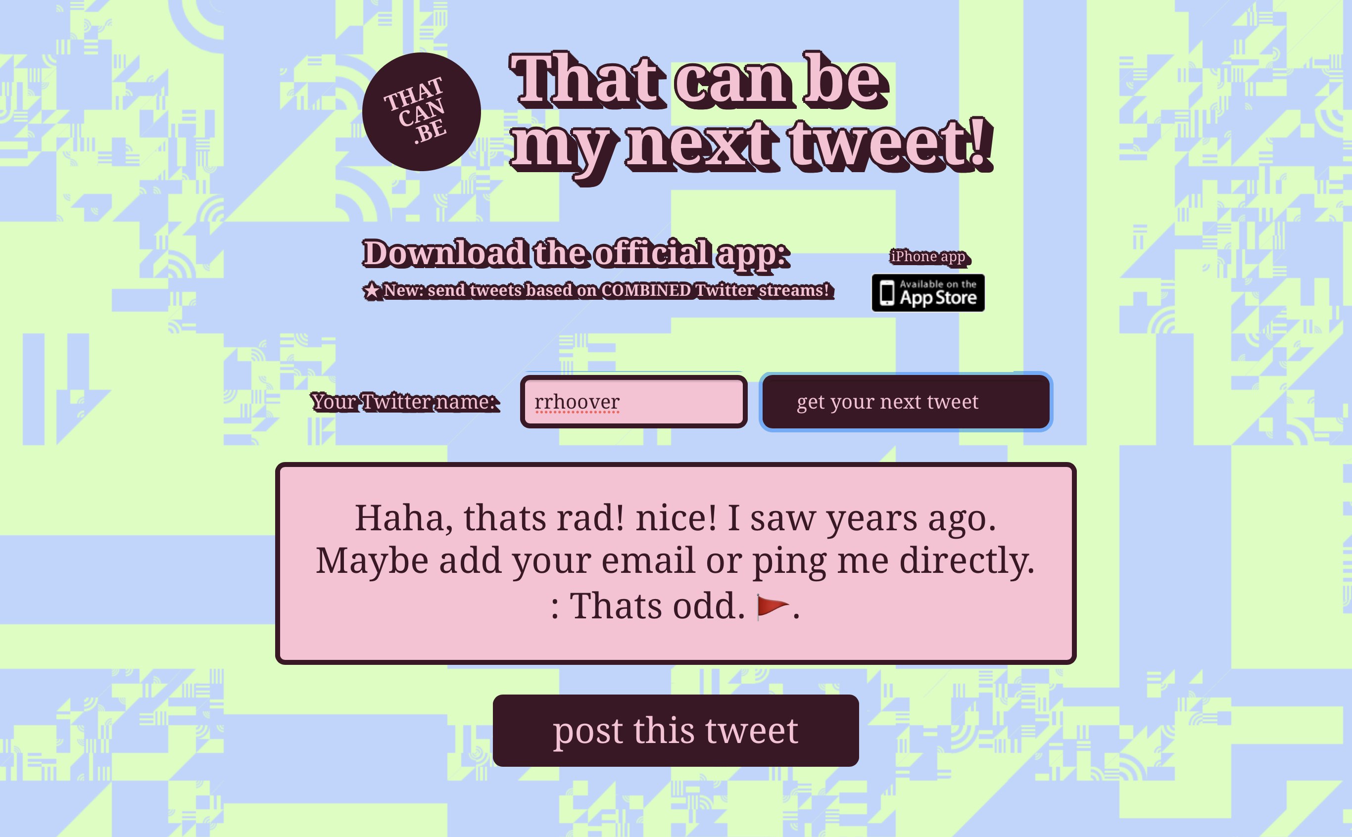 That can be my next tweet gallery image