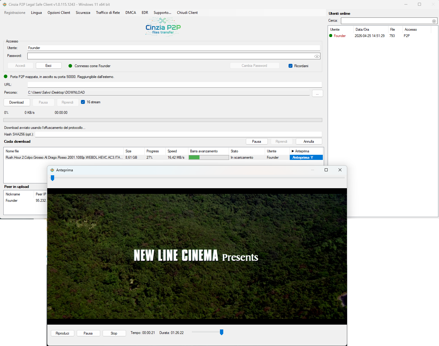 Cinzia P2P Client — Legal Safe gallery image