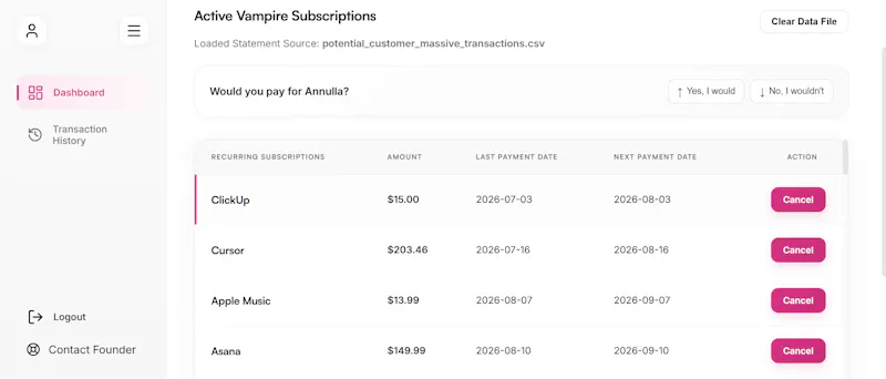 Annulla screenshot 2