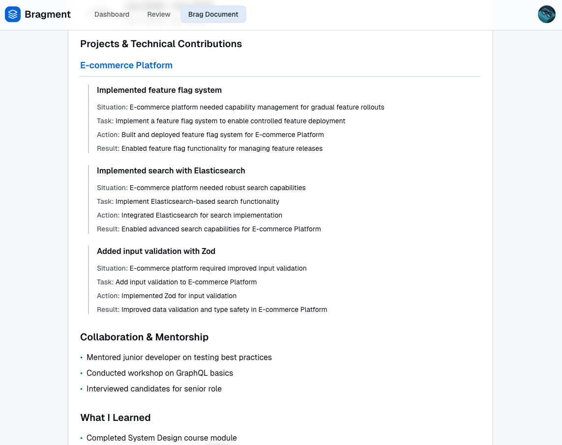 Bragment - Screenshot 2 showing product features and functionality