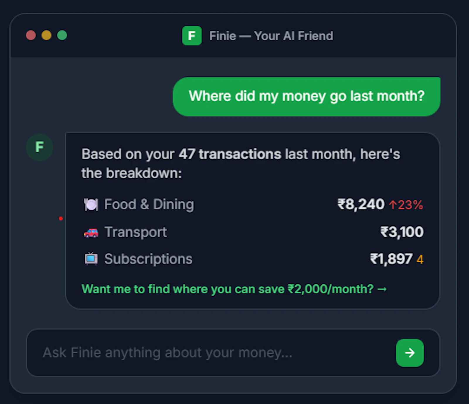 expenseOS screenshot 2