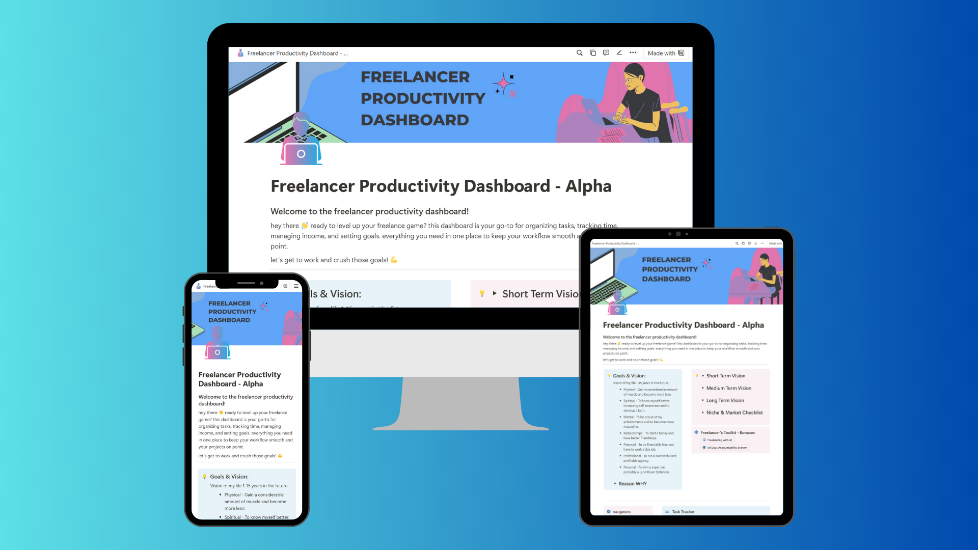 Painel de produtividade freelancer media 7