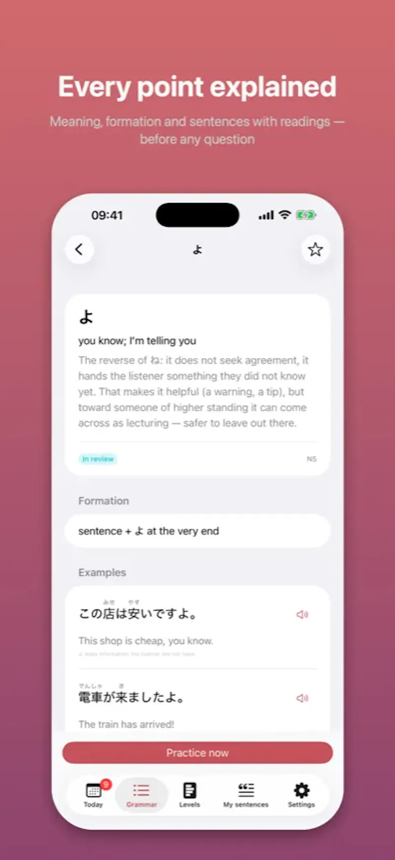 Kaname: Japanese Grammar screenshot 2