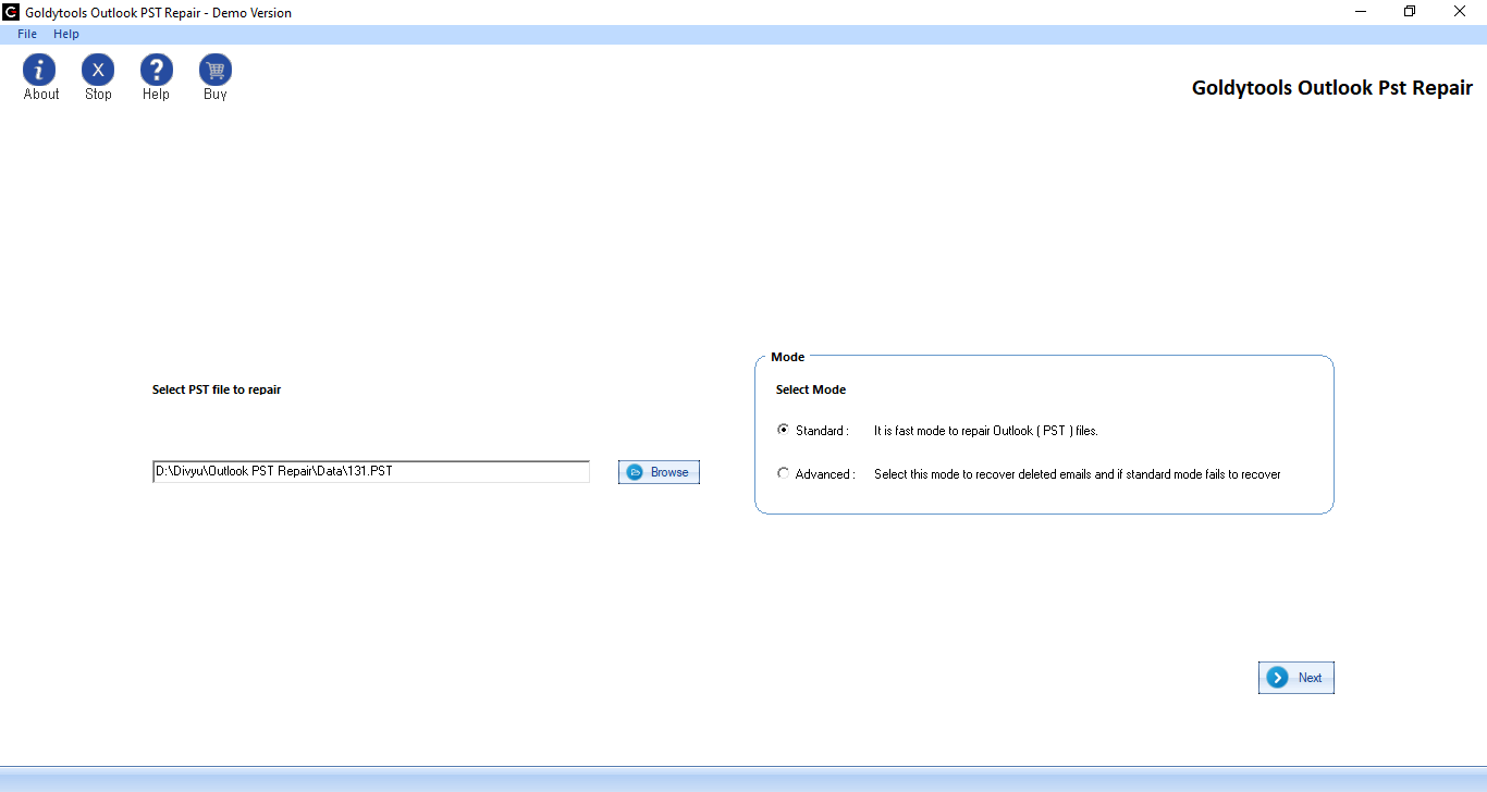 Инструмент ремонта PST Outlook - PST Repair Tool |Goldytools медиа 2