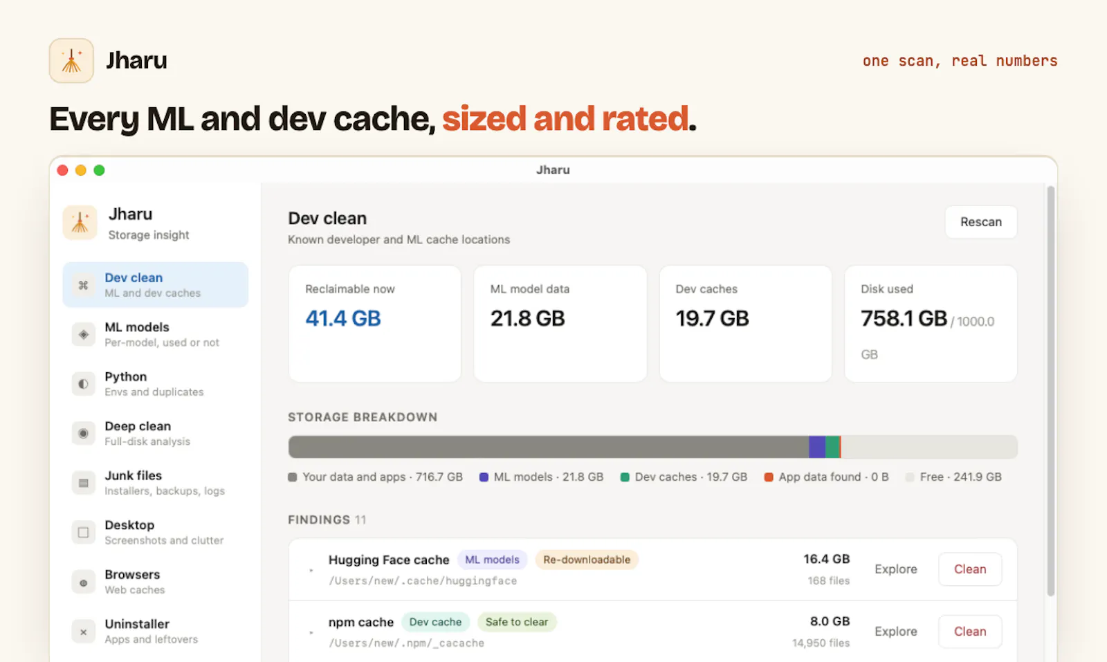 Jharu -A disk cleaner that can think. screenshot 5