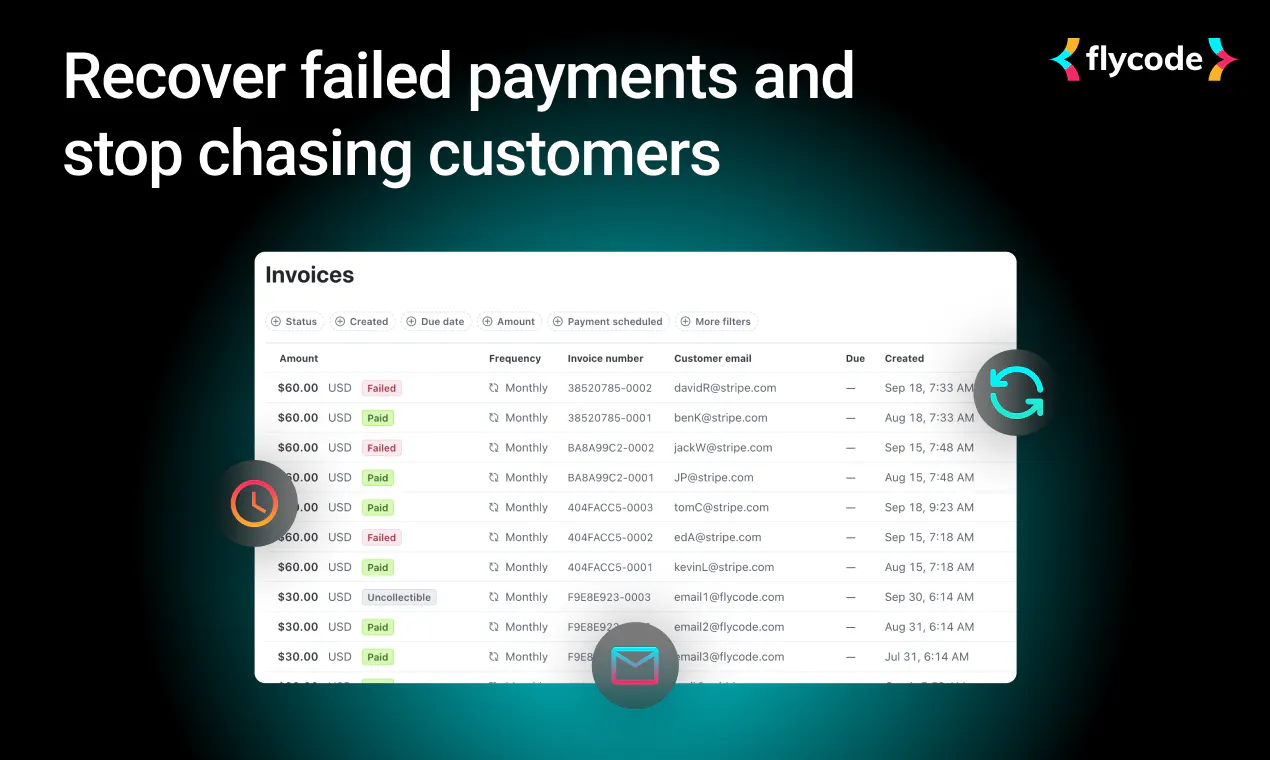 FlyCode Stripe app for Failed payments : Stop losing revenue to failed ...