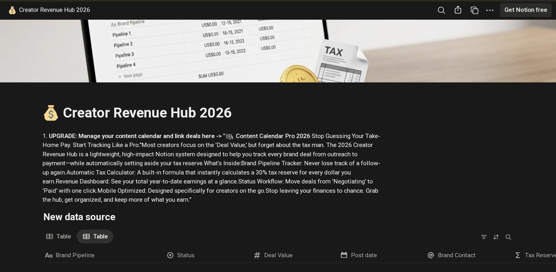 Creator Revenue Hub 2026 gallery image