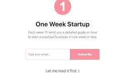 One Week Startup media 1