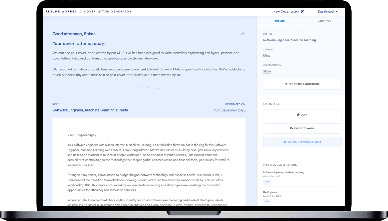 AI Cover Letter Generator gallery image