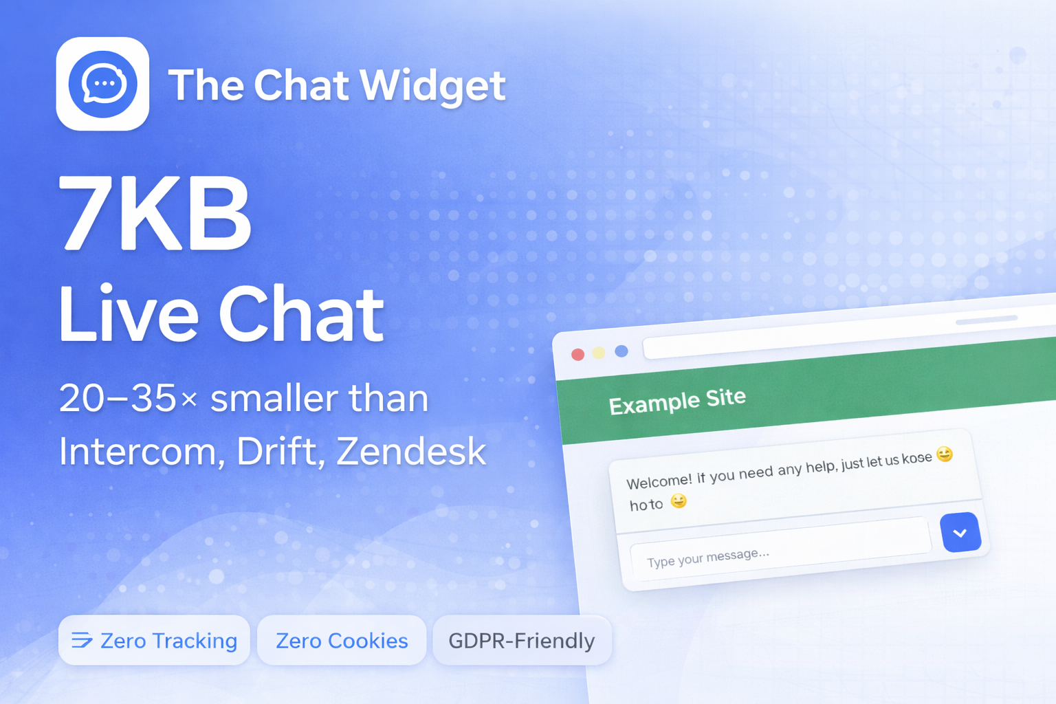 The Chat Widget — 7KB Live Chat - Screenshot 3 showing product features and functionality