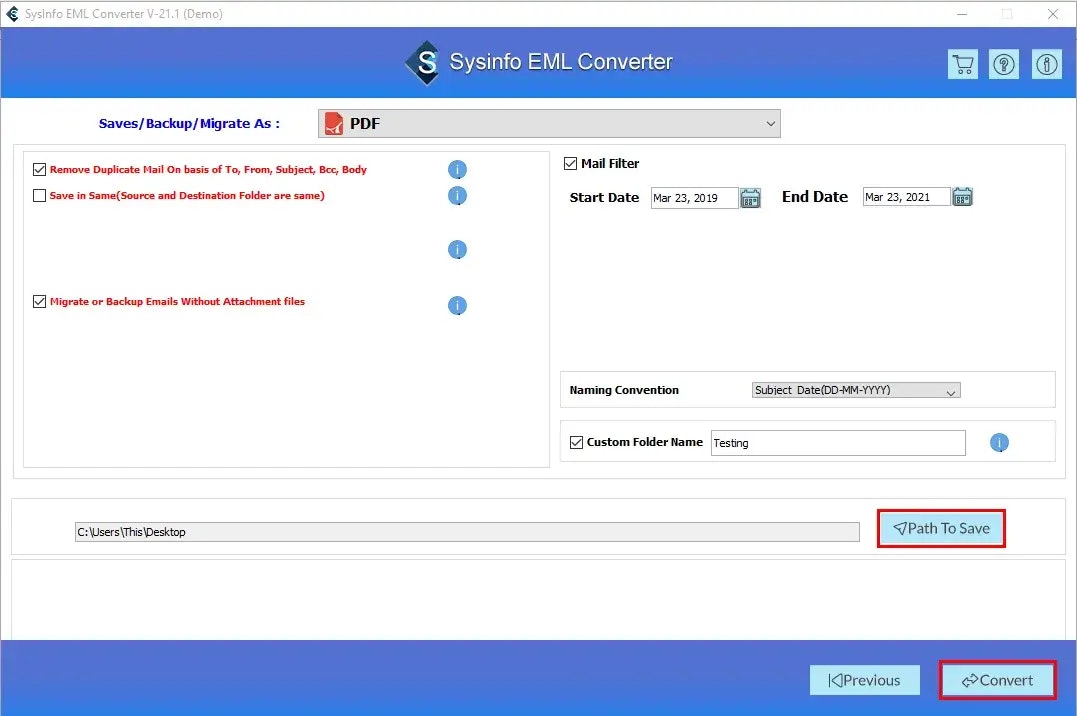 Convertitore EML convertertools di posta media 3