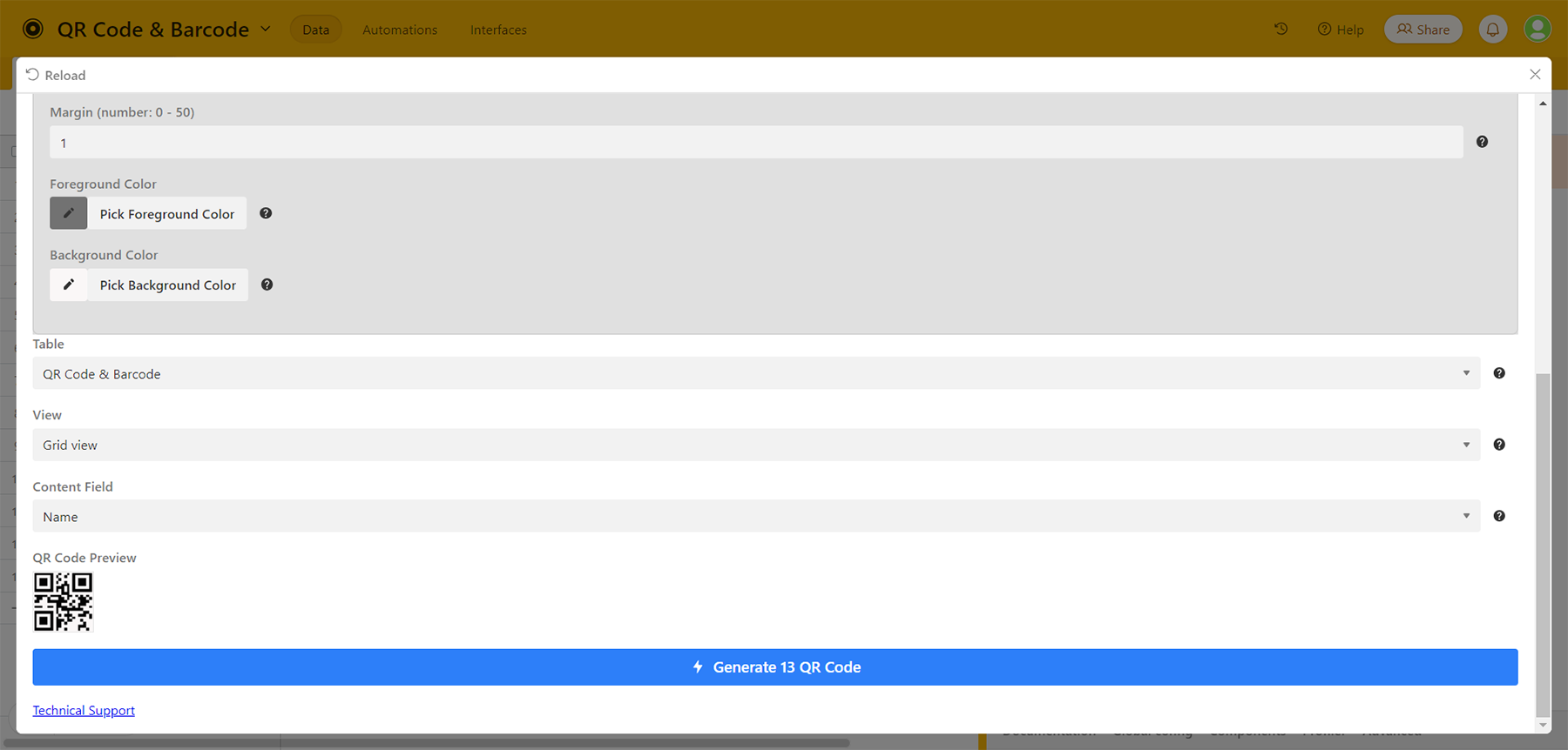 Airtable QR -codegenerator media 5