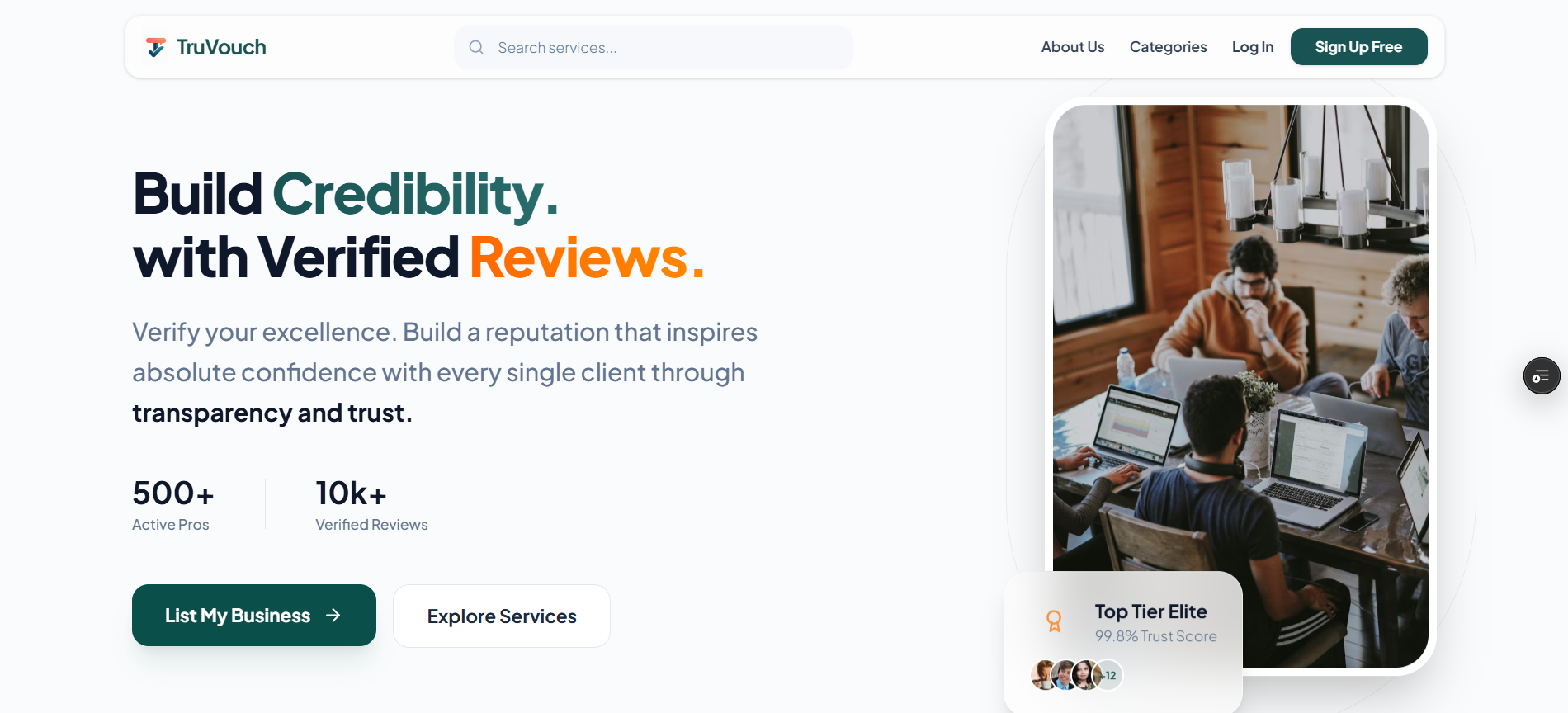 TruVouch - Main product screenshot demonstrating key features and user interface