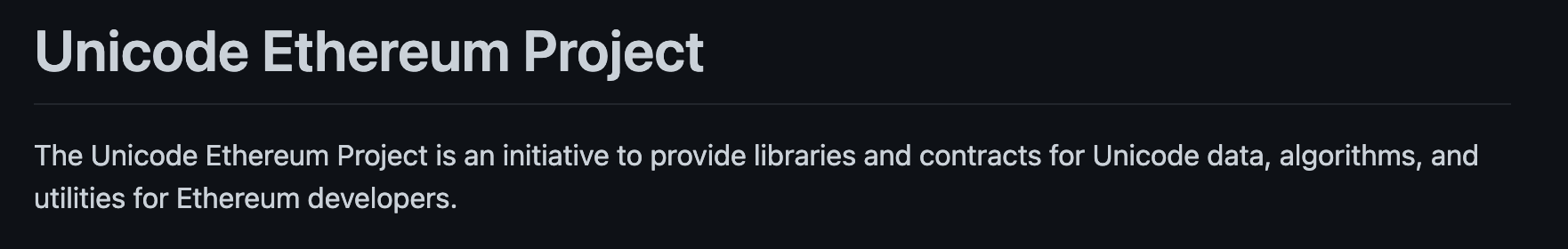 Unicode Ethereum Project gallery image