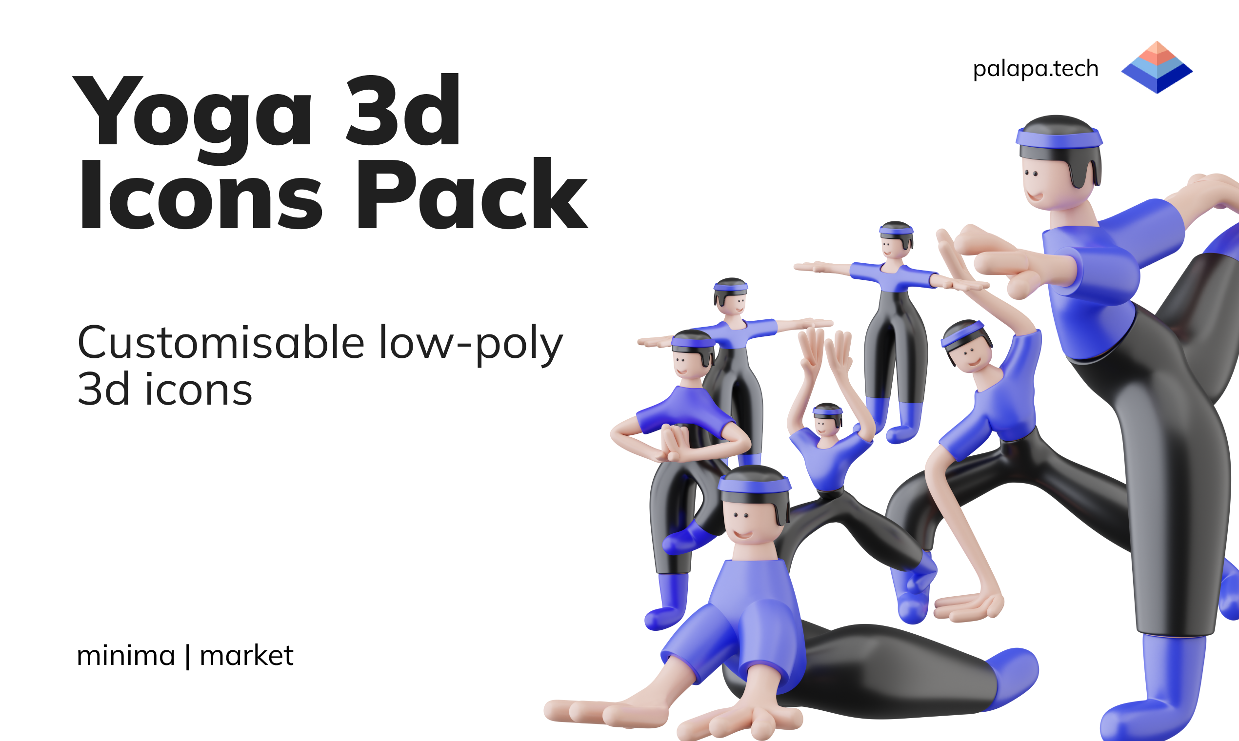 startuptile Faticons Yoga Pack-Impressive customizable low-poly 3D icons for your project