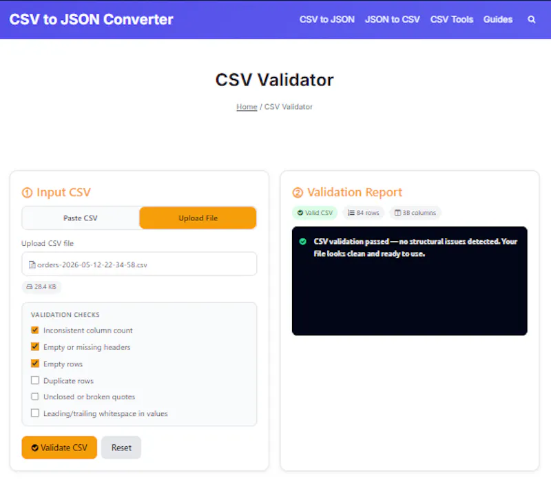 CSV to JSON Converter screenshot 2