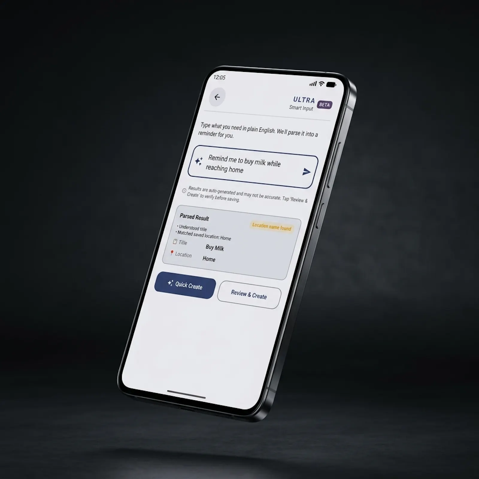 ULTRA , a privacy first reminder app screenshot 2