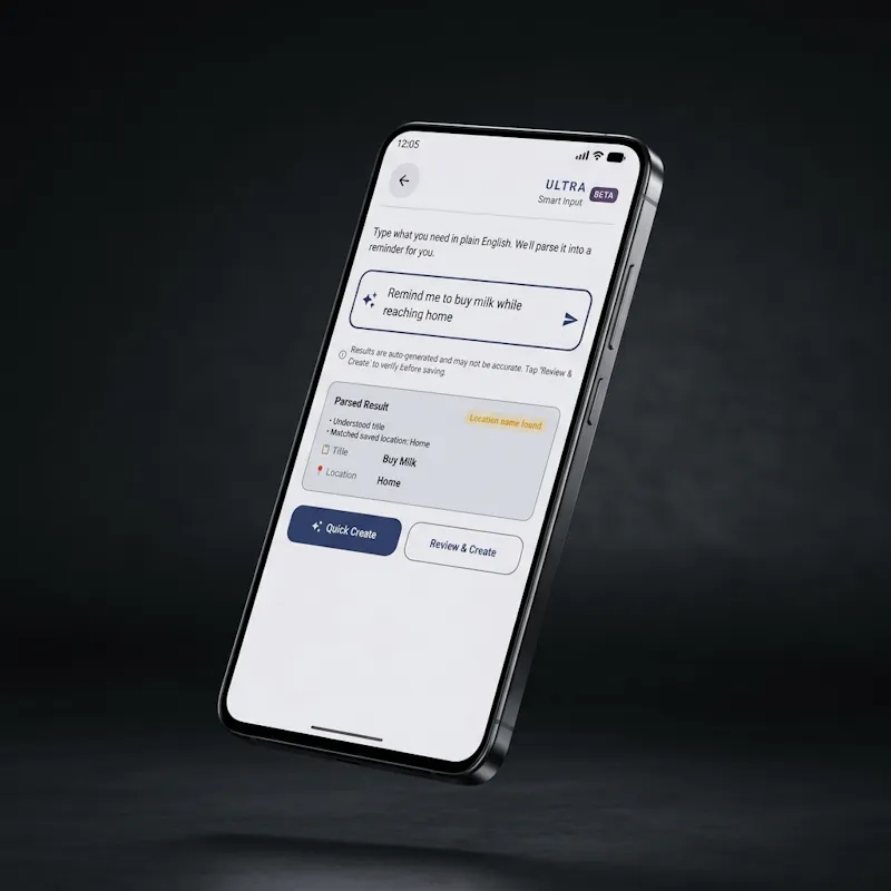 ULTRA , a privacy first reminder app screenshot 2