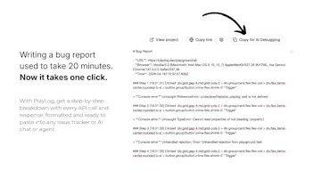 PlayLog - Automated bug reports gallery image