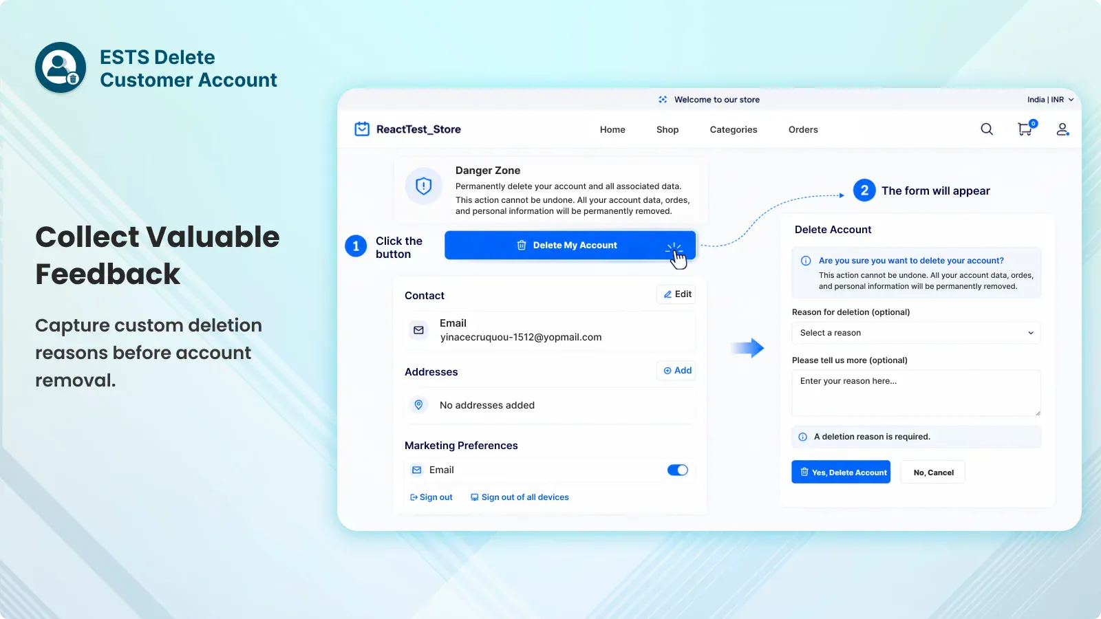 Delete Customer Account screenshot 1