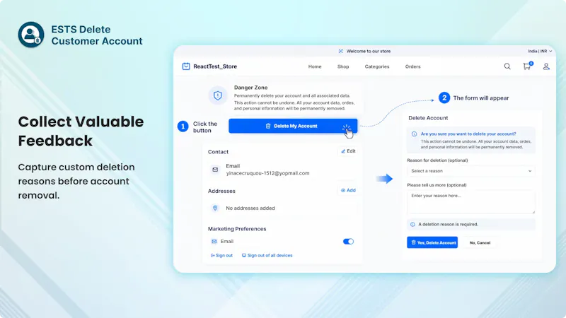 Delete Customer Account screenshot 1