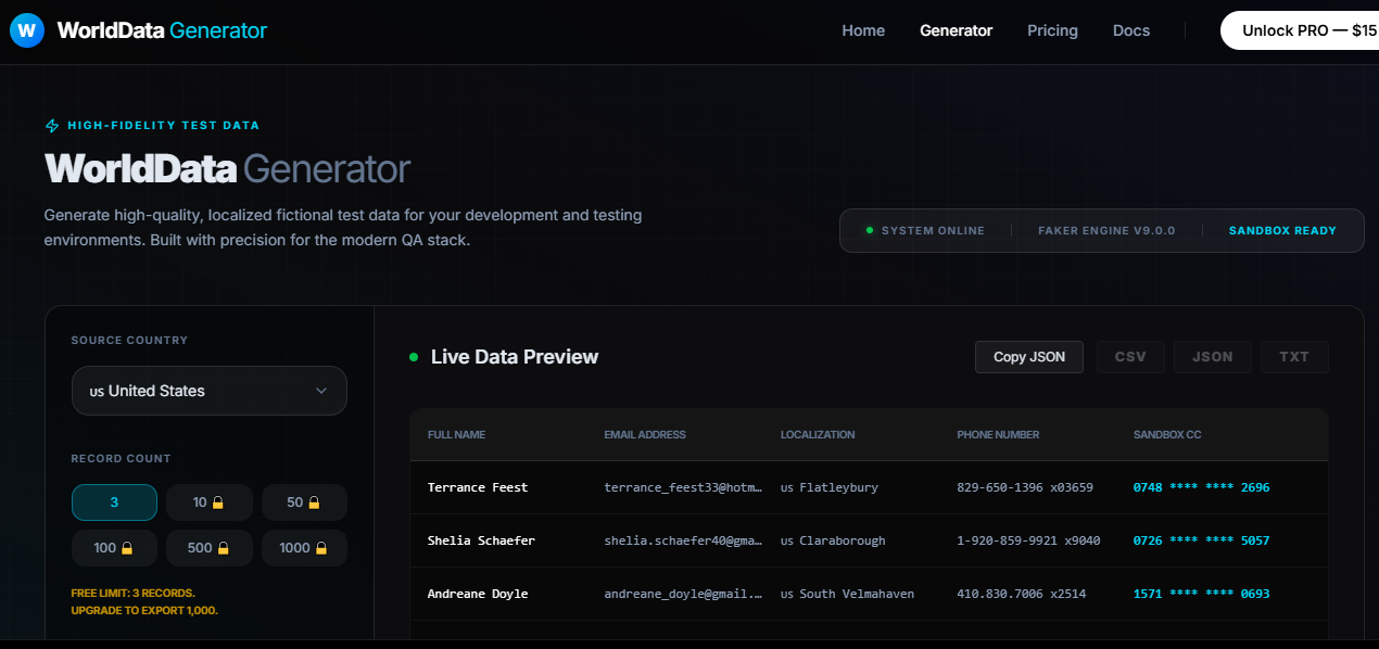 WorldData Generator gallery image